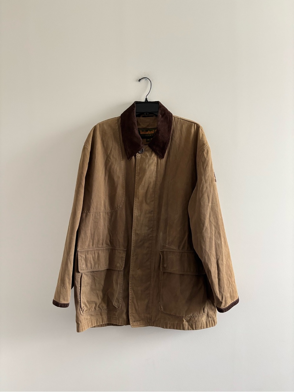 VTG Timberland Weathergear Barn Jacket Coat Canvas Corduroy Collar Men M Outdoor
